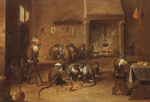 David Teniers Mokeys in a Tavern Spain oil painting art